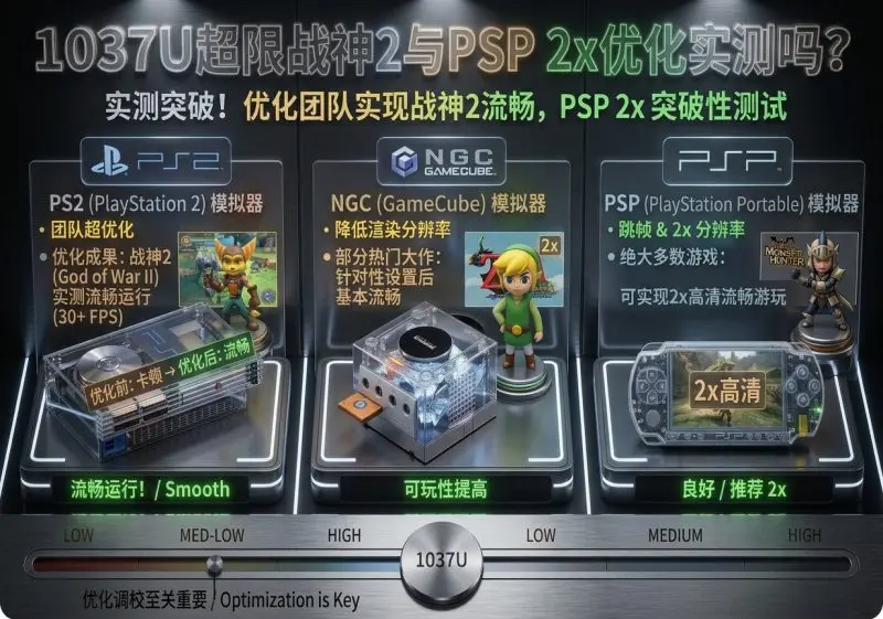 1037U 能跑 PS2 / NGC / PSP 吗-觅时光怀旧游戏